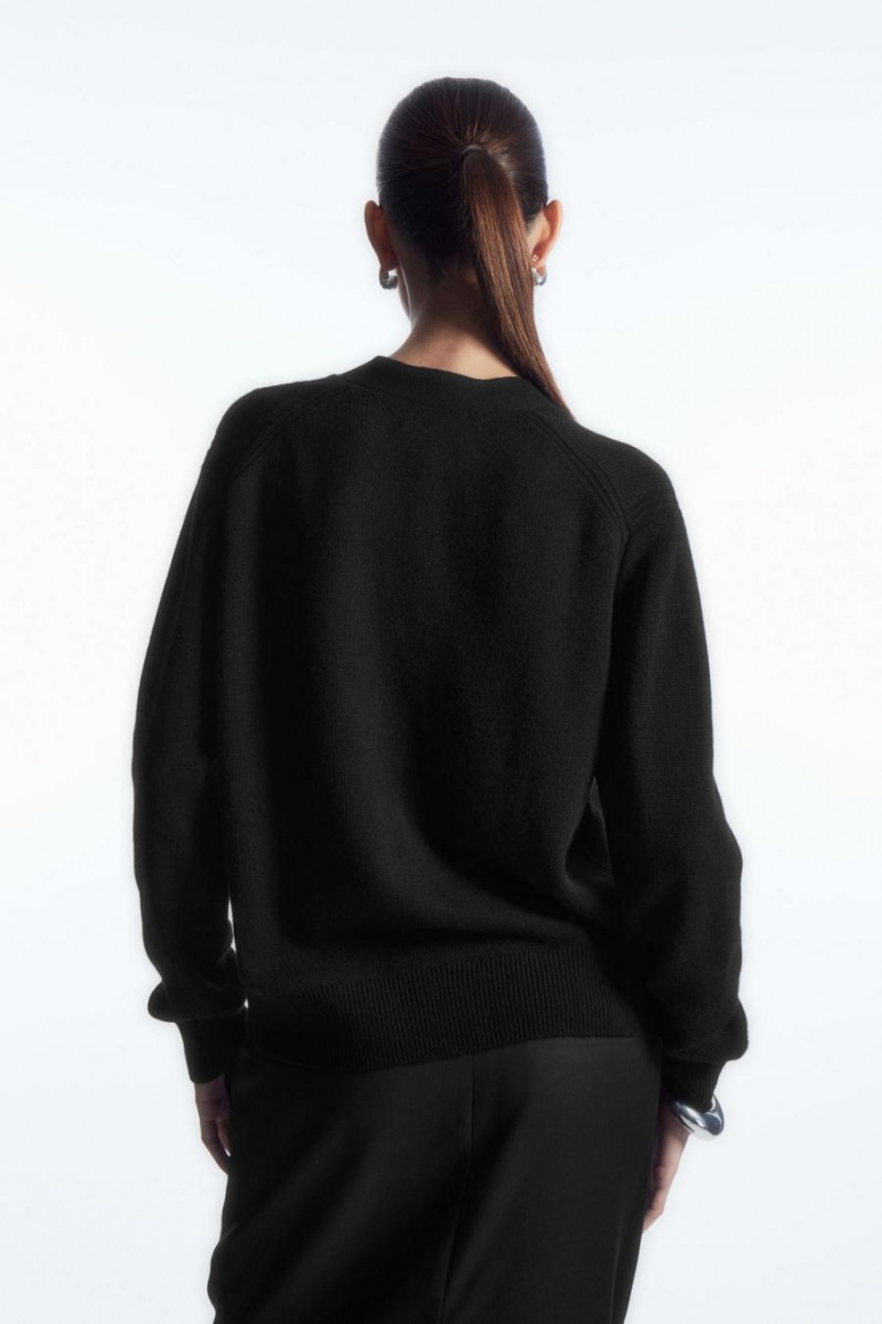 COS Pure Cashmere Kardigán Női Fekete | ZTR-785423