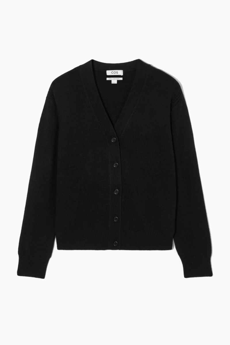 COS Pure Cashmere Kardigán Női Fekete | ZTR-785423