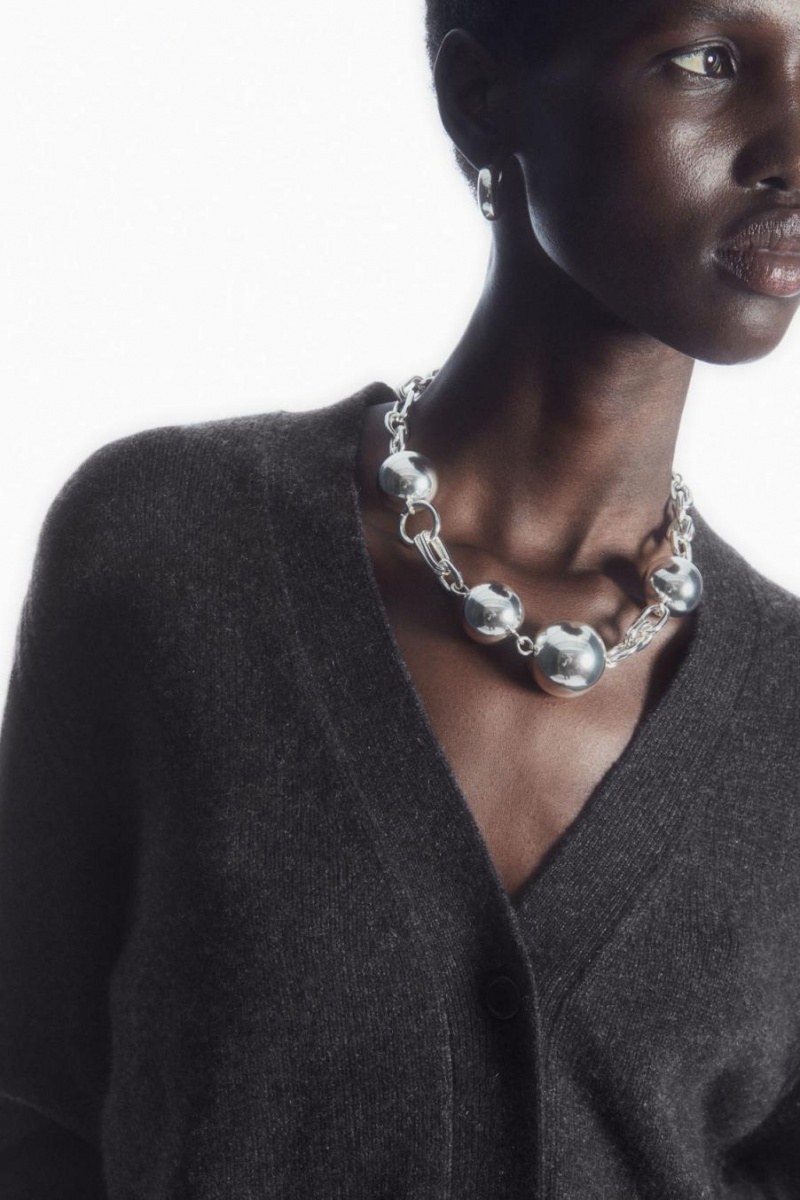 COS Pure Cashmere Kardigán Női Sötétszürke | OWM-185069