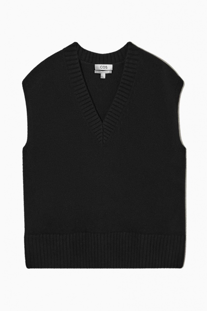 COS Pure Cashmere Mellény Női Fekete | DMJ-317524