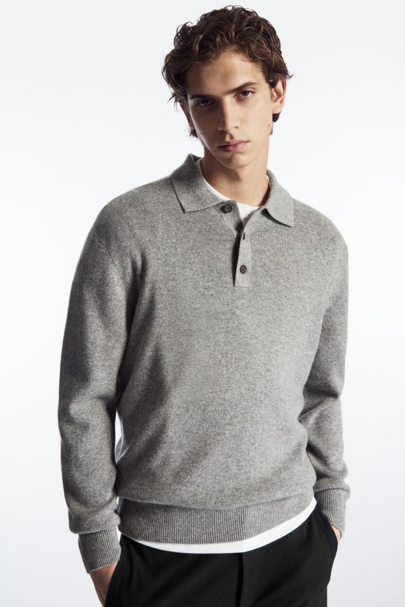 COS Pure Cashmere Pólóing Férfi Szürke | PZR-947813