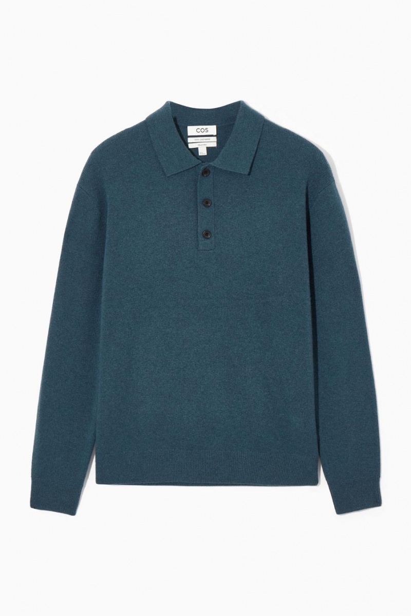 COS Pure Cashmere Pólóing Férfi Türkiz | TPM-850321