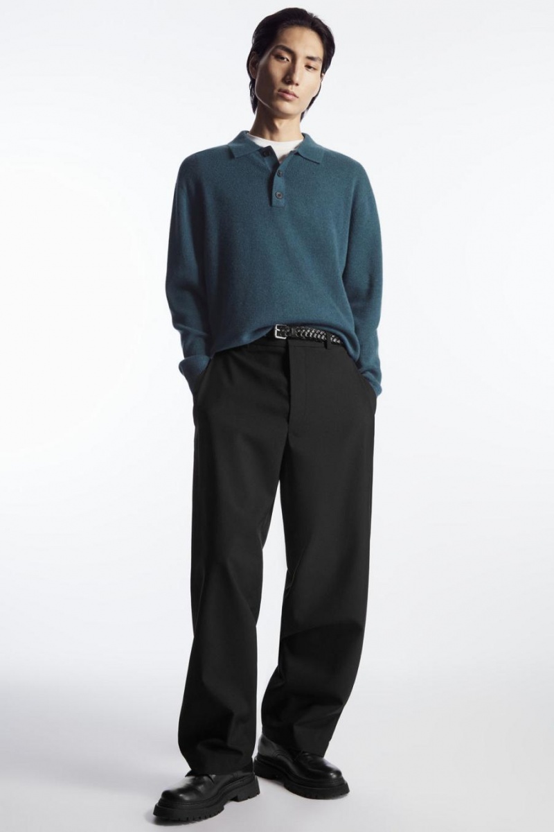 COS Pure Cashmere Pólóing Férfi Türkiz | TPM-850321