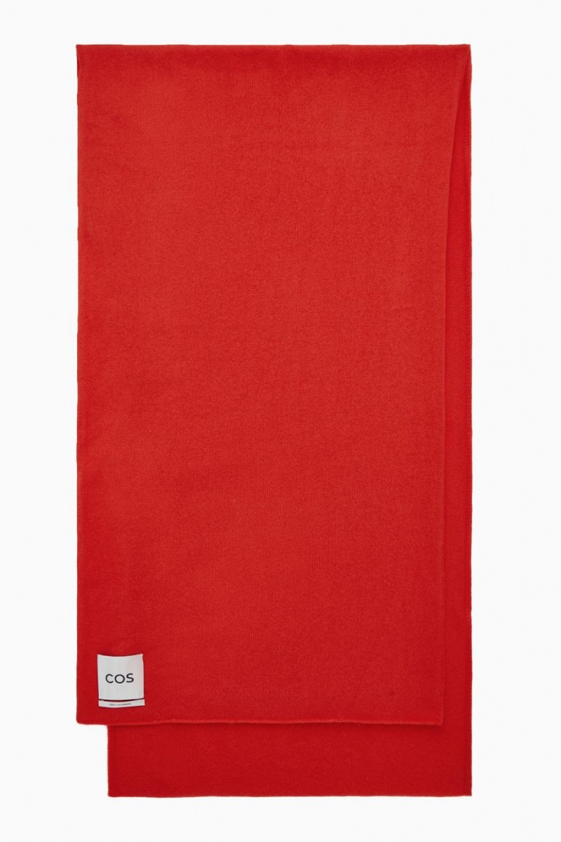 COS Pure Cashmere Sál Férfi Piros | ASX-645293