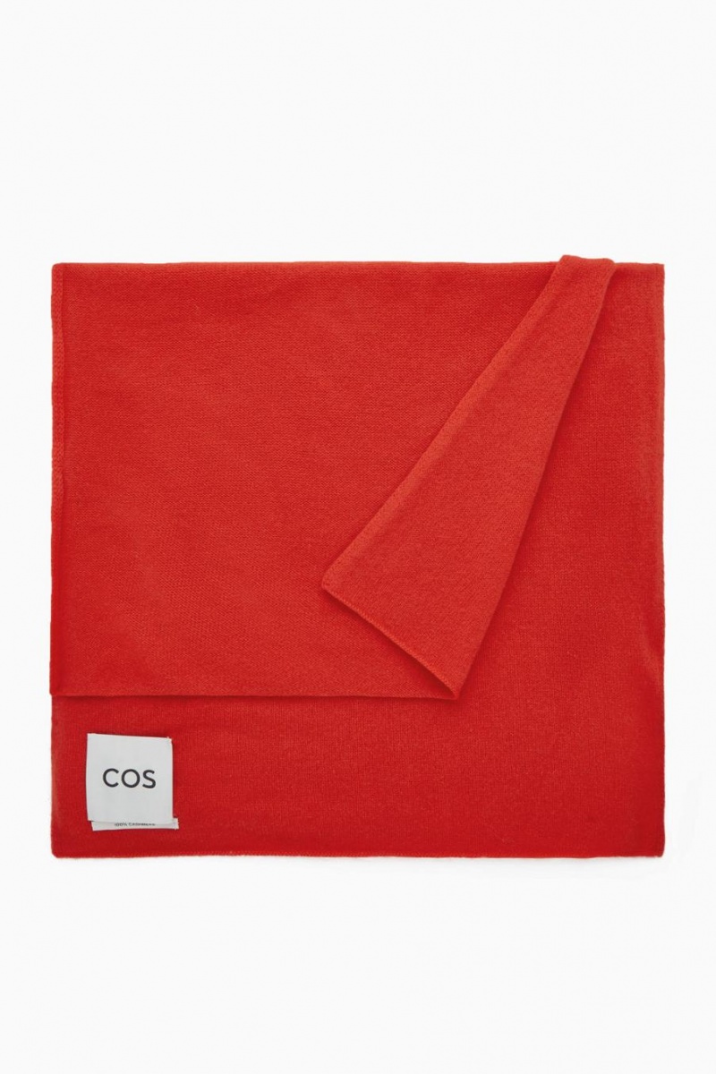 COS Pure Cashmere Sál Férfi Piros | ASX-645293