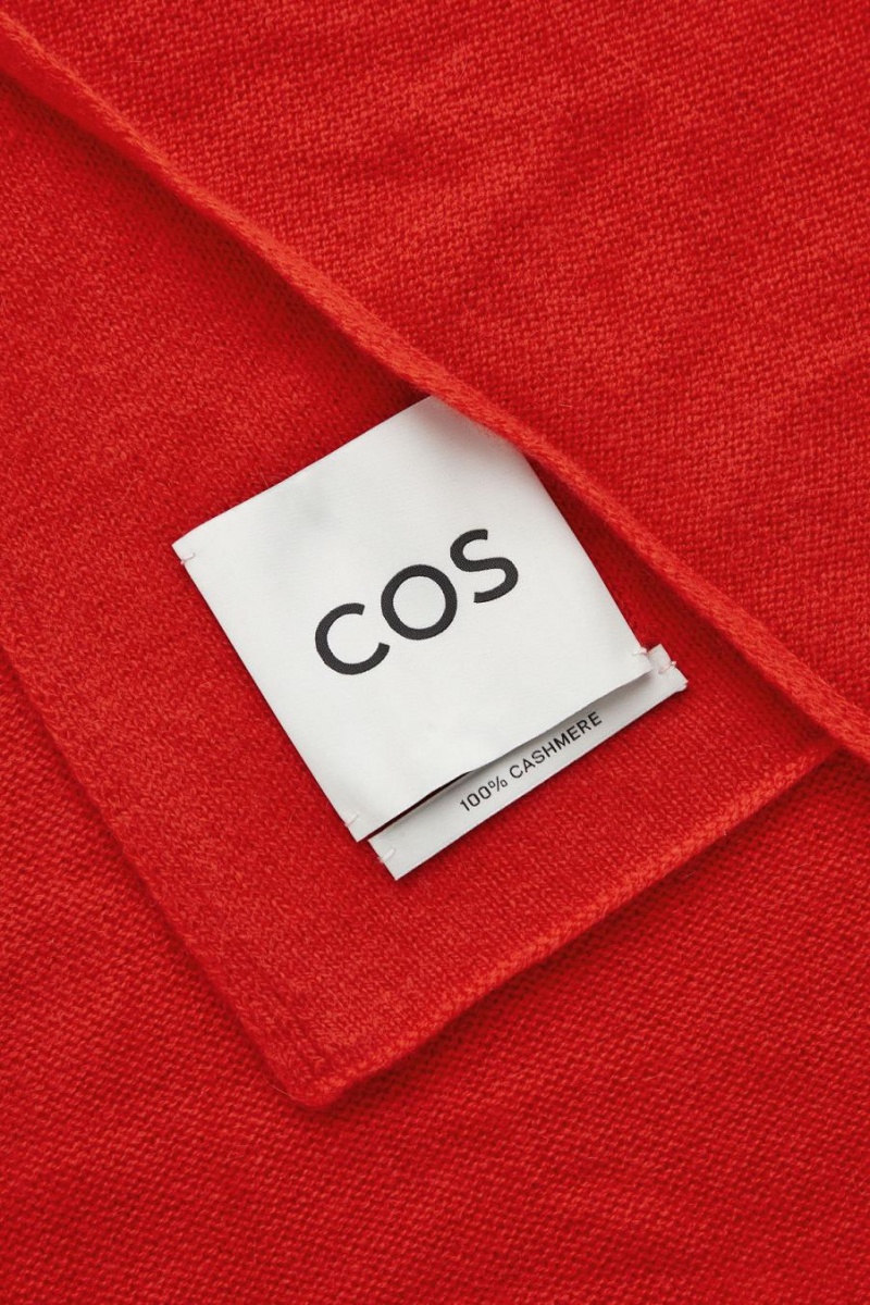 COS Pure Cashmere Sál Férfi Piros | ASX-645293