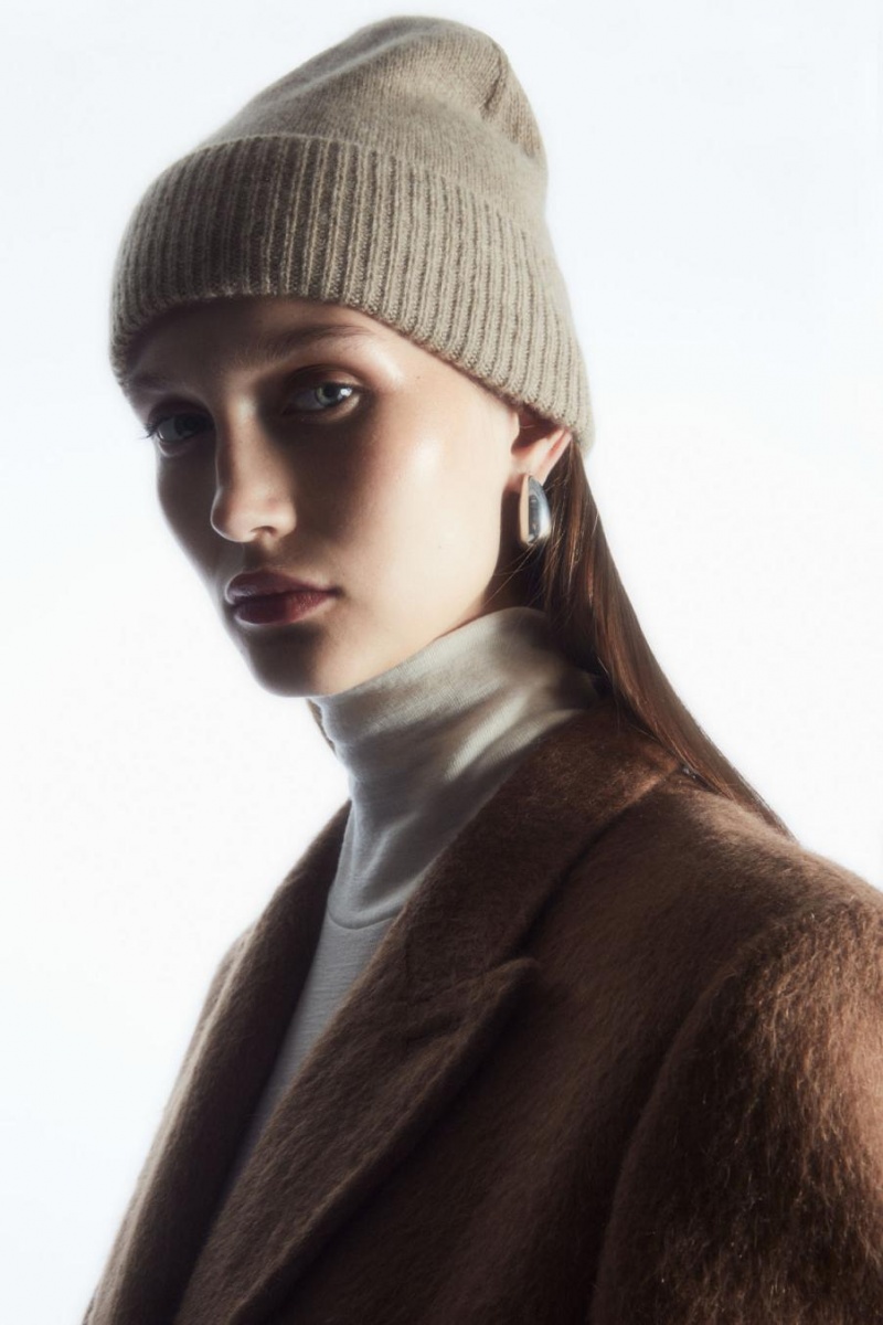 COS Pure Cashmere Télisapka Férfi Bézs | LUZ-847203