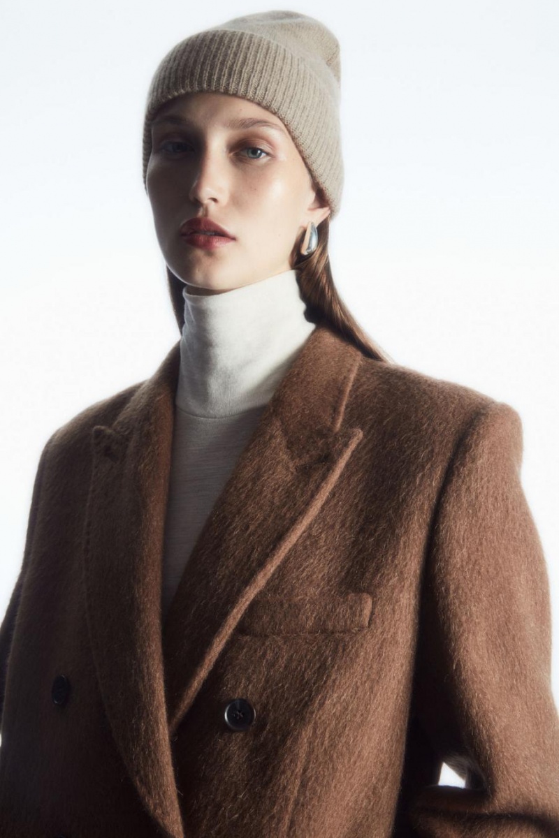 COS Pure Cashmere Télisapka Férfi Bézs | LUZ-847203
