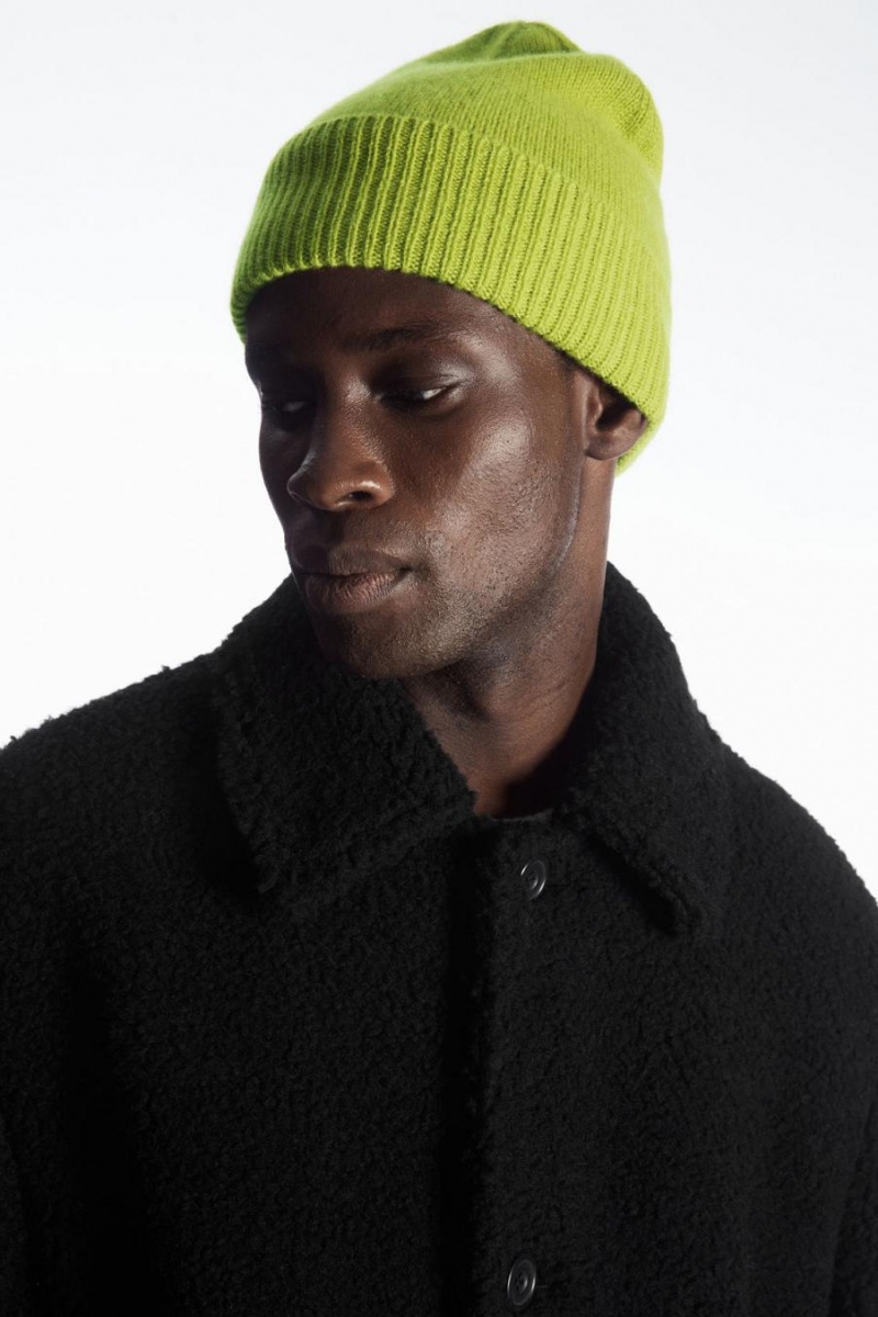 COS Pure Cashmere Télisapka Férfi Zöld | MIE-604958