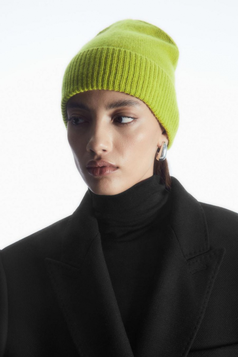 COS Pure Cashmere Télisapka Férfi Zöld | MIE-604958