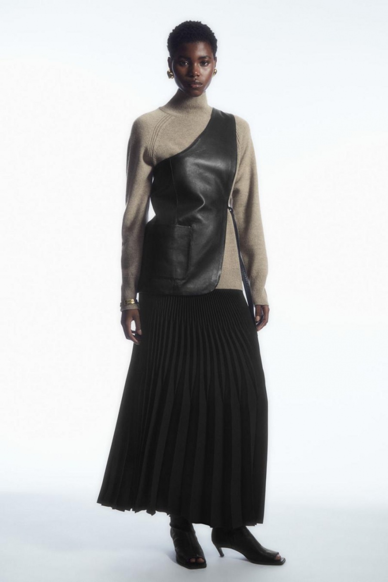 COS Pure Cashmere Turtleneck Jumpers Női Bézs | QSV-697824