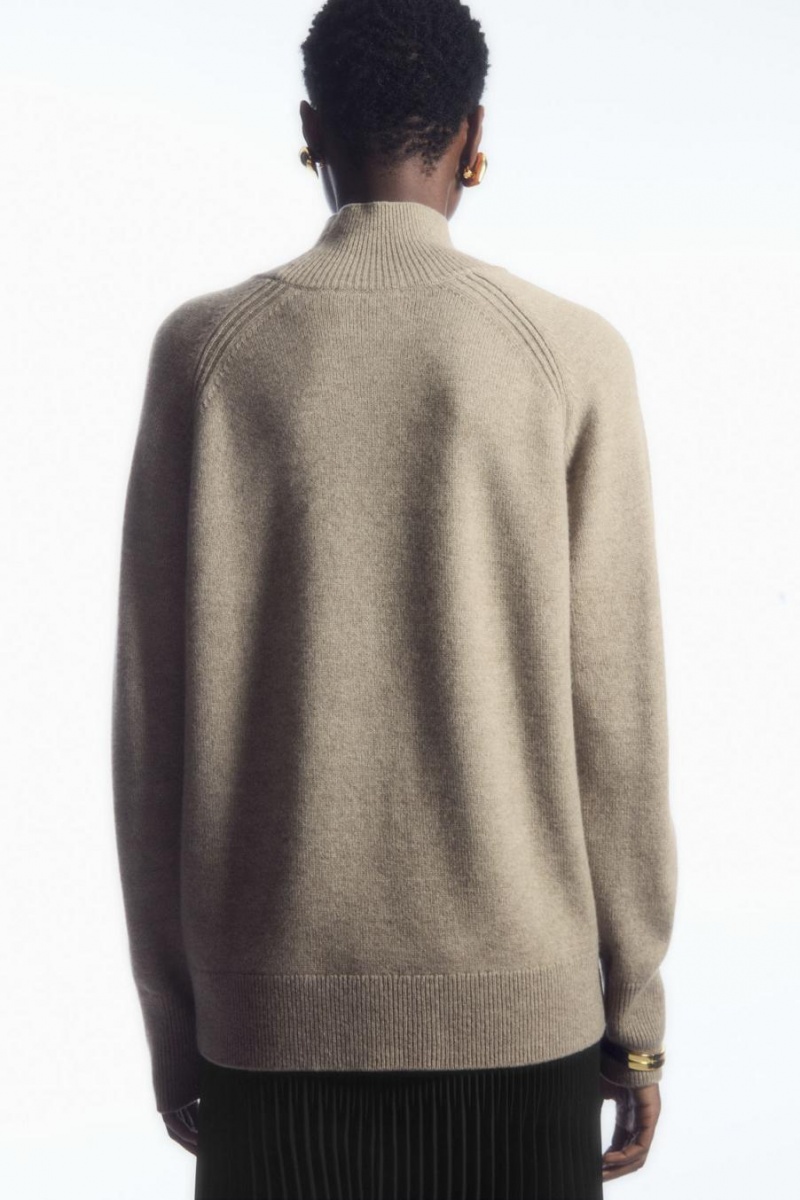 COS Pure Cashmere Turtleneck Jumpers Női Bézs | QSV-697824