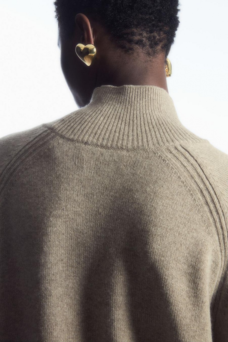 COS Pure Cashmere Turtleneck Jumpers Női Bézs | QSV-697824