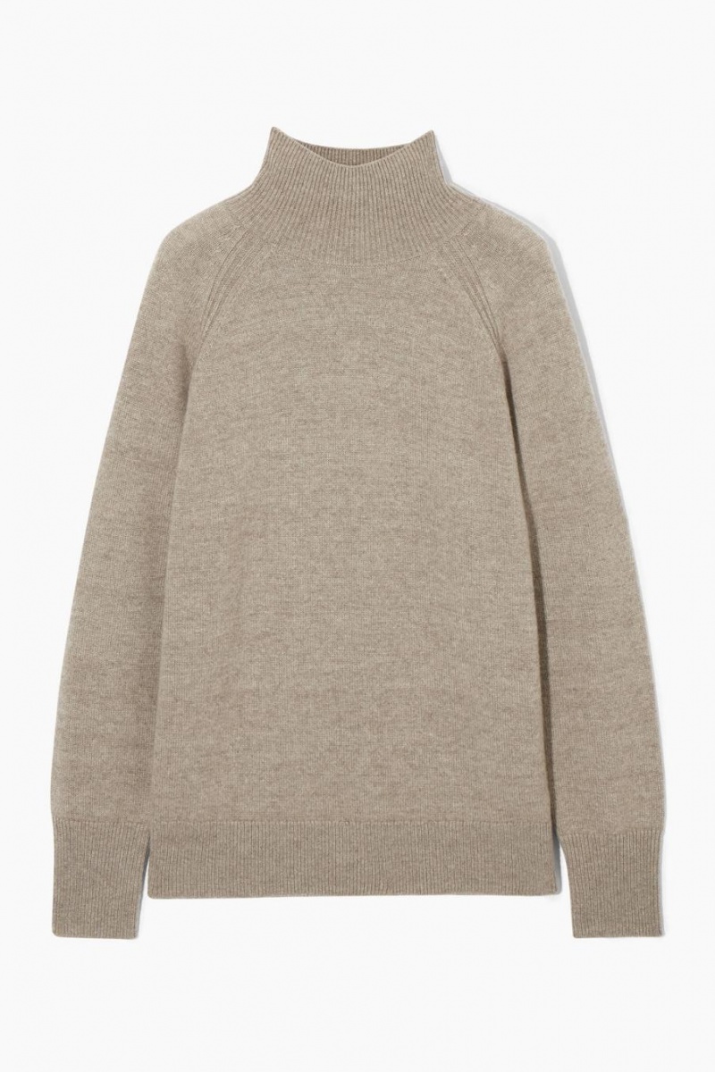 COS Pure Cashmere Turtleneck Jumpers Női Bézs | QSV-697824
