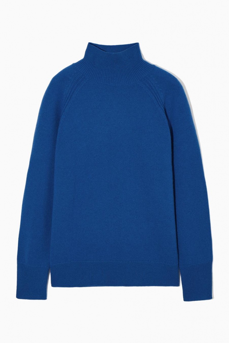 COS Pure Cashmere Turtleneck Jumpers Női Kék | EPL-286790