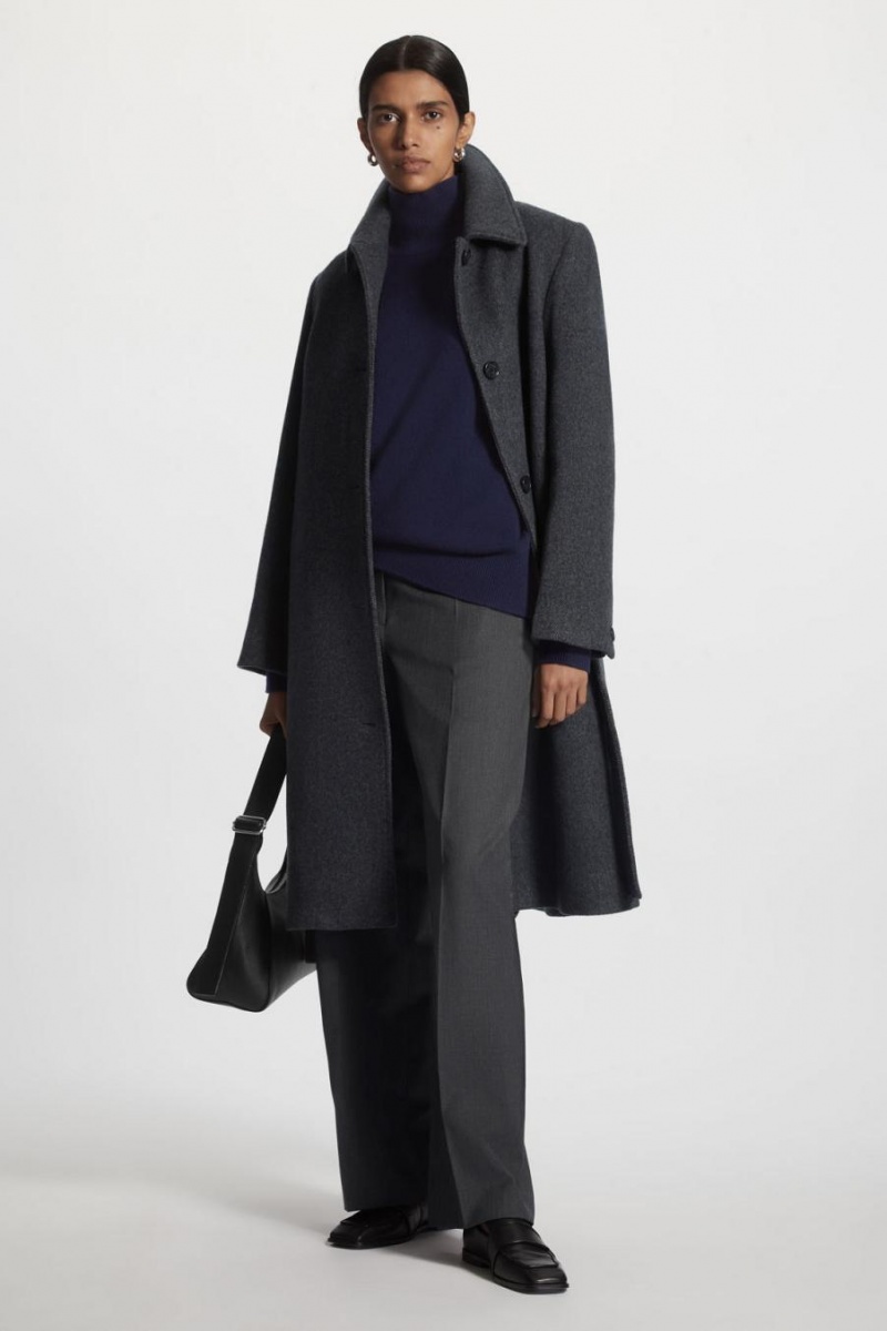 COS Pure Cashmere Turtleneck Jumpers Női Sötétkék | GER-240986