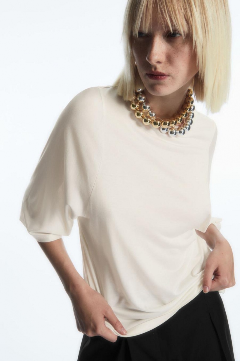 COS Pure Mulberry Silk Póló Női Fehér | RJM-623985