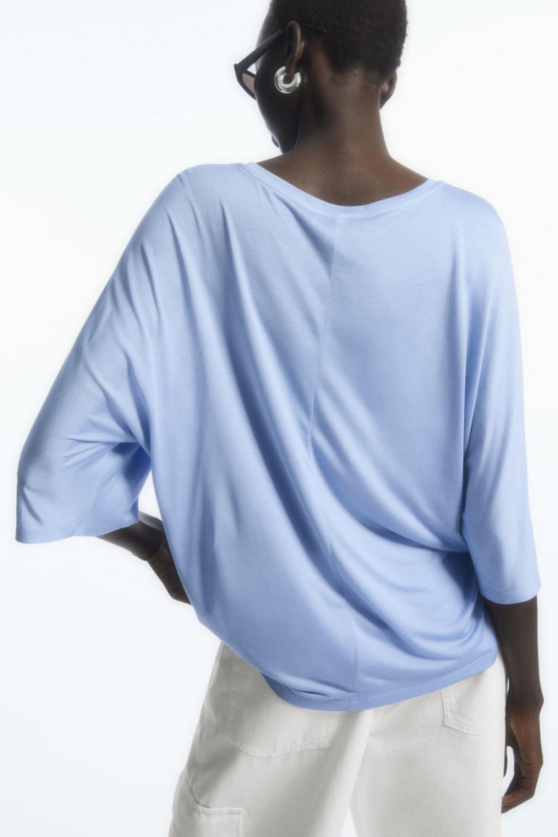 COS Pure Mulberry Silk Póló Női Világos Kék | IWB-832614