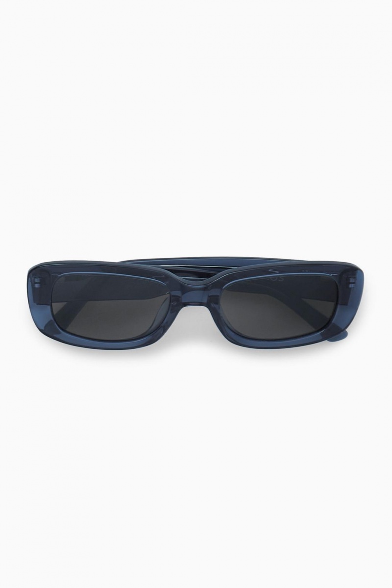 COS Rectangle-frame Acetate Napszemüvegek Férfi Kék | KSQ-253401
