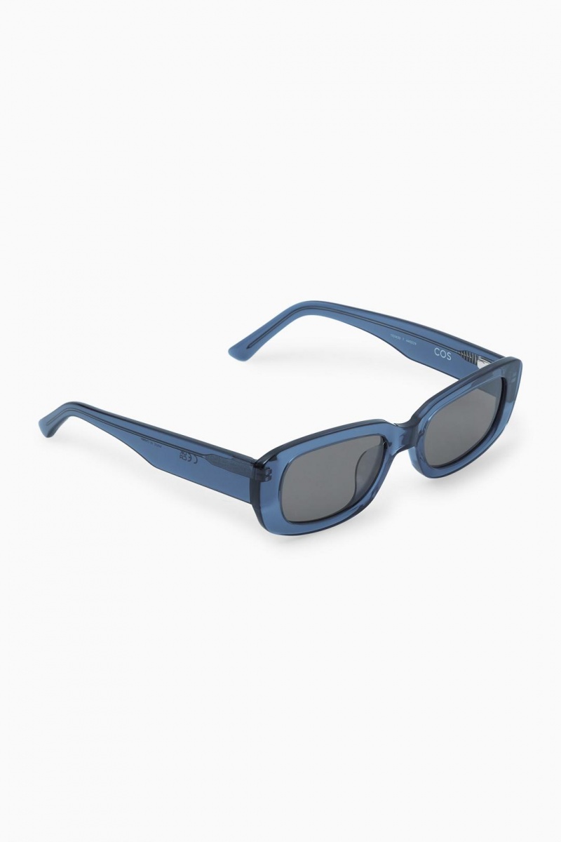 COS Rectangle-frame Acetate Napszemüvegek Férfi Kék | KSQ-253401