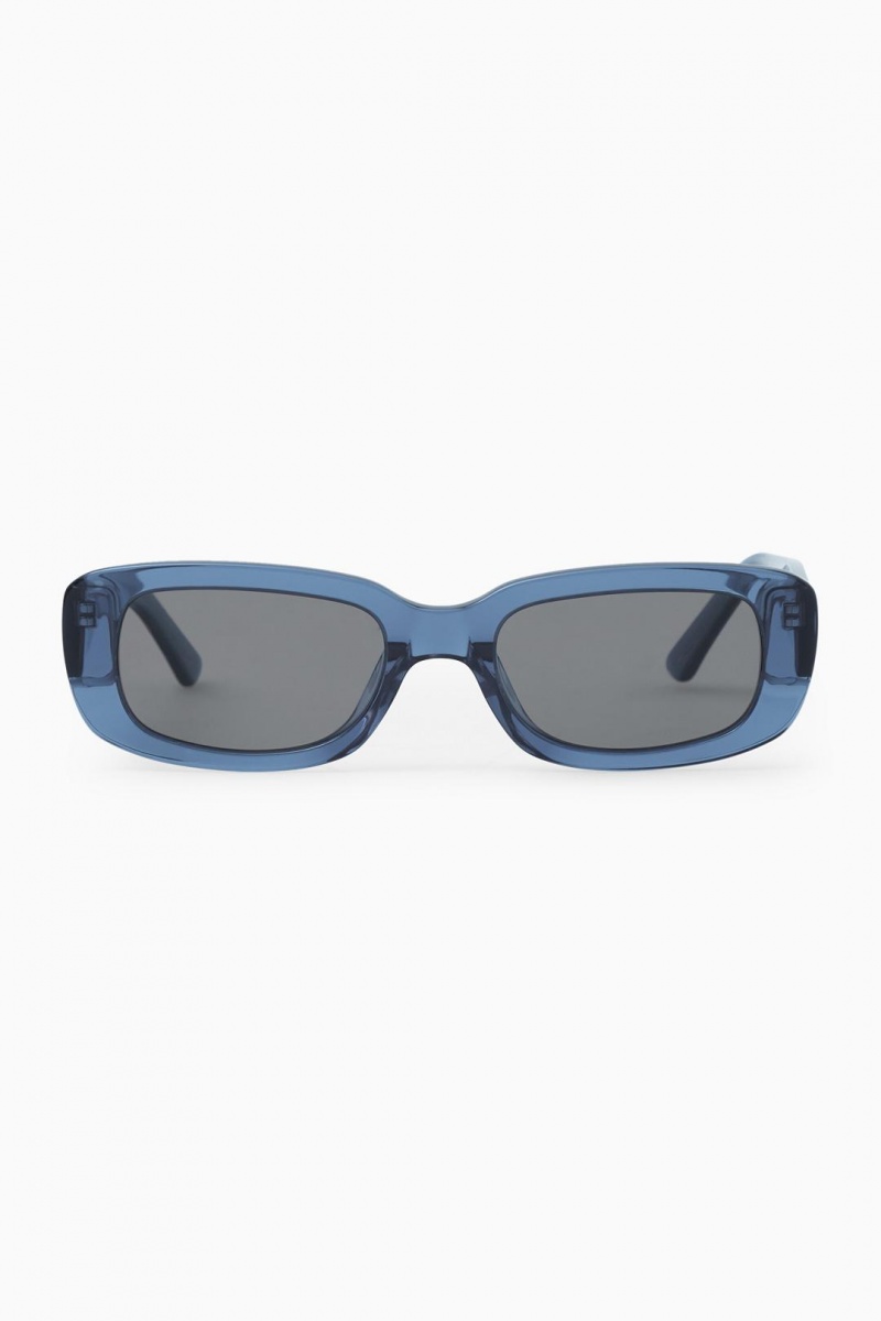 COS Rectangle-frame Acetate Napszemüvegek Férfi Kék | KSQ-253401