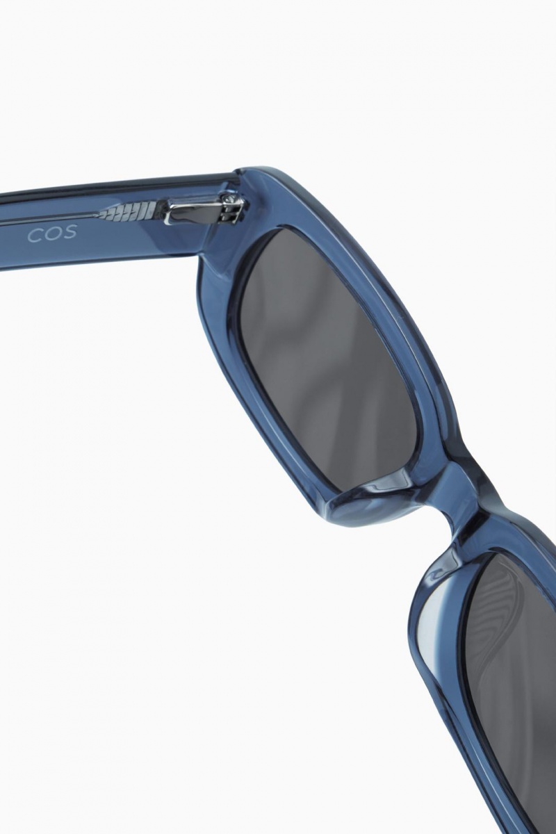 COS Rectangle-frame Acetate Napszemüvegek Férfi Kék | KSQ-253401
