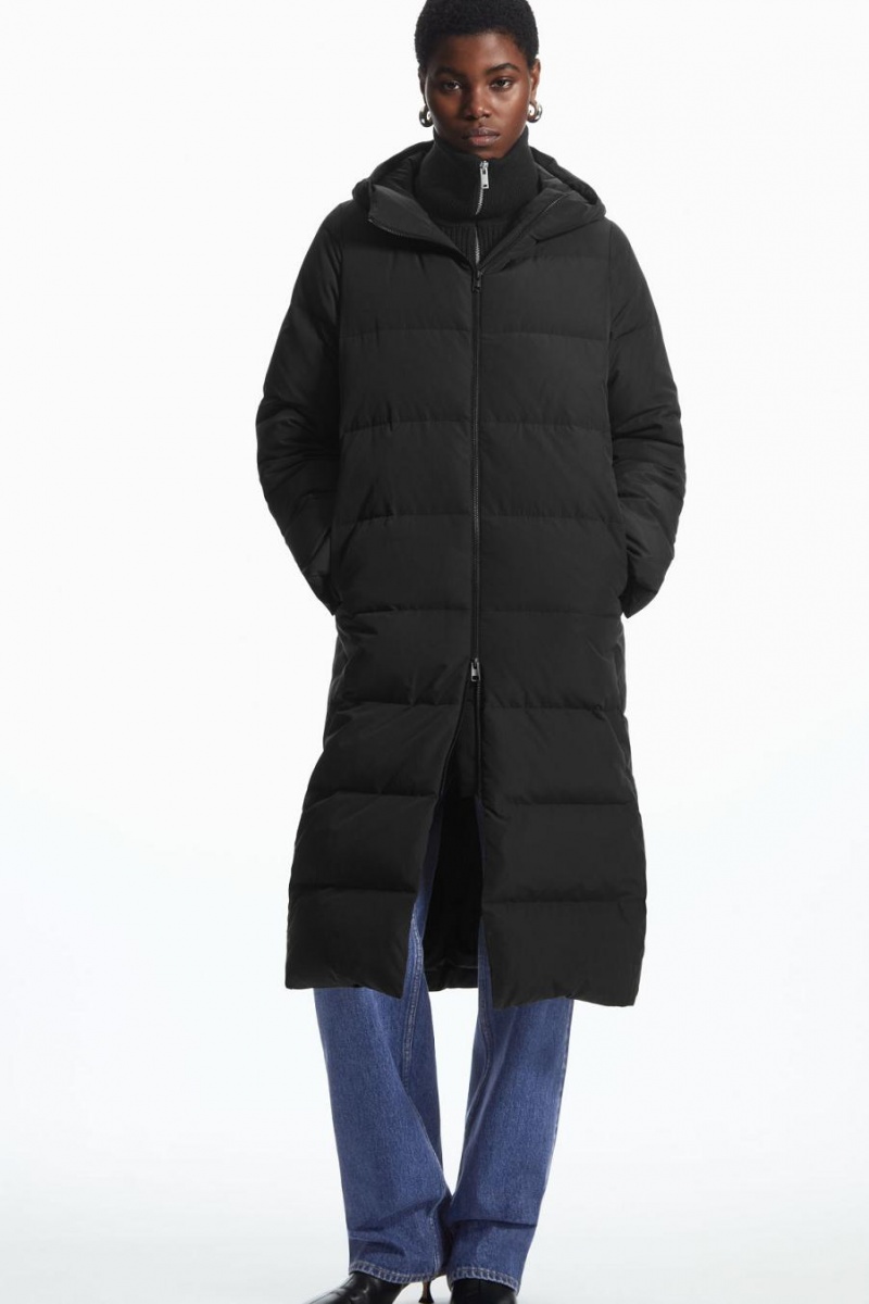 COS Recycled-down Puffer Kabát Női Fekete | IGT-468732