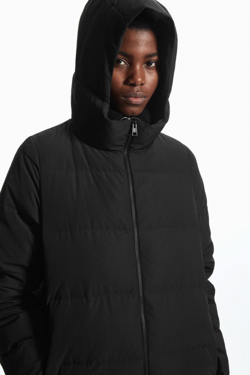 COS Recycled-down Puffer Kabát Női Fekete | IGT-468732