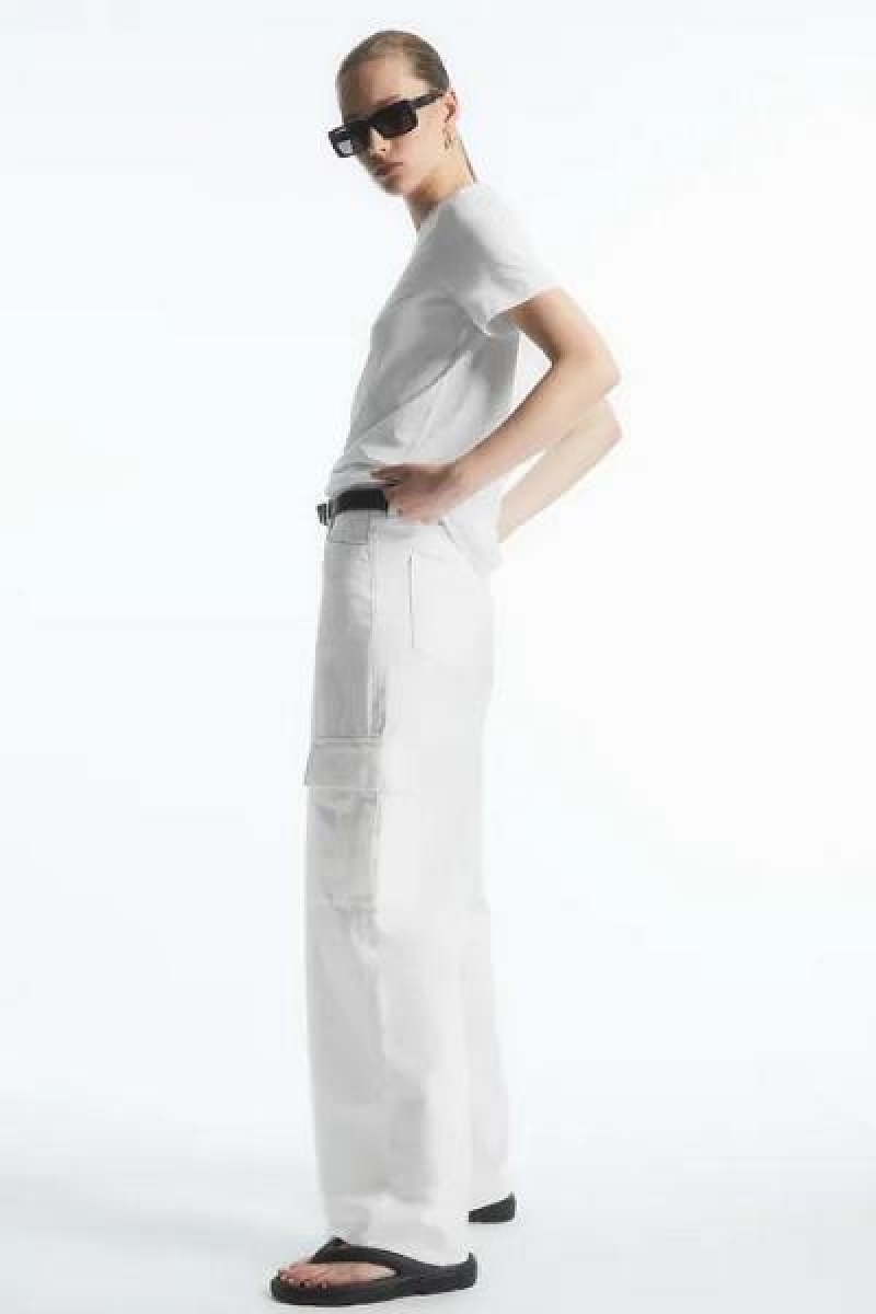 COS Regular Fit Póló Női Fehér | KGH-317920