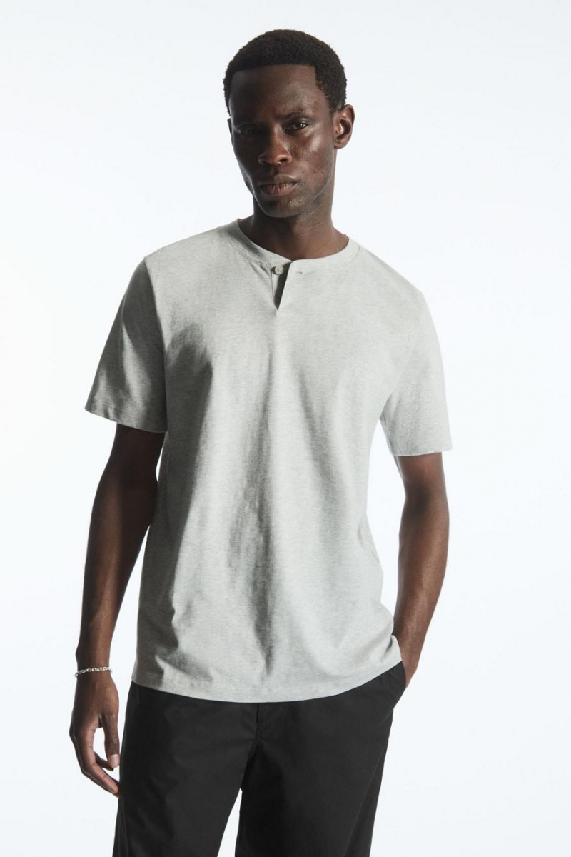 COS Regular-fit Baseball Póló Férfi Világos Szürke | JXA-389560