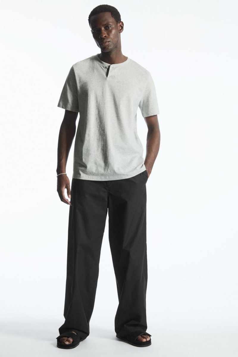 COS Regular-fit Baseball Póló Férfi Világos Szürke | JXA-389560