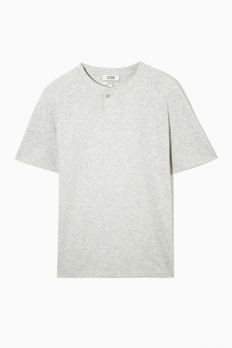 COS Regular-fit Baseball Póló Férfi Világos Szürke | JXA-389560
