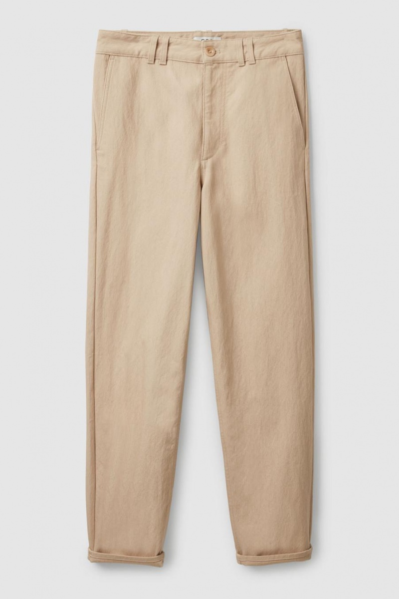 COS Regular-fit Chinos Nadrág Női Bézs | HWY-073846