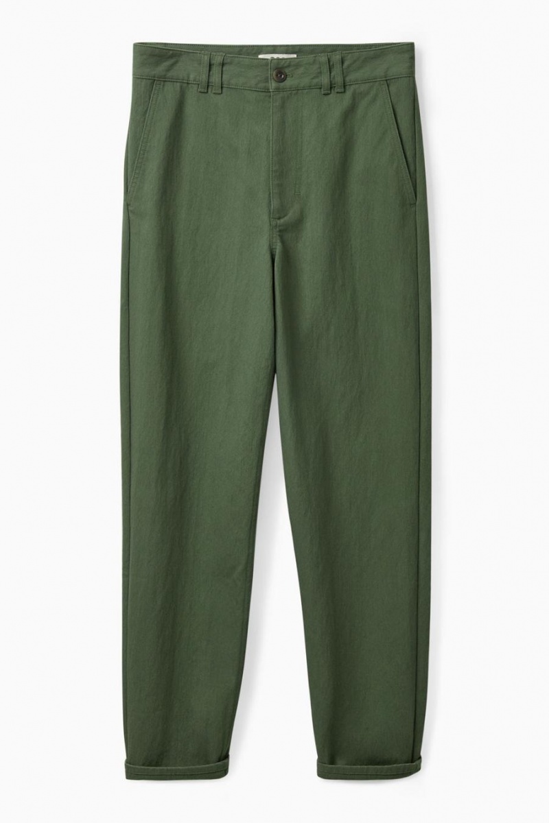 COS Regular-fit Chinos Nadrág Női Khaki Zöld | BLF-679085
