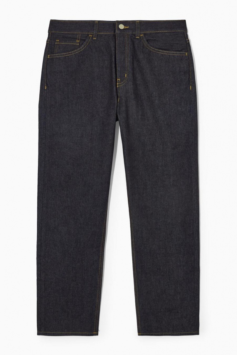 COS Regular-fit Egyenes-leg Selvedge Farmernadrág Férfi Sötétkék | DNI-205178