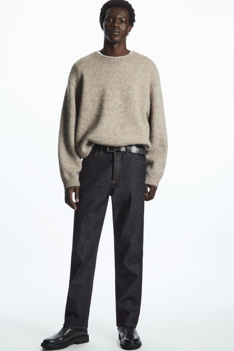 COS Regular-fit Egyenes-leg Selvedge Farmernadrág Férfi Sötétkék | DNI-205178