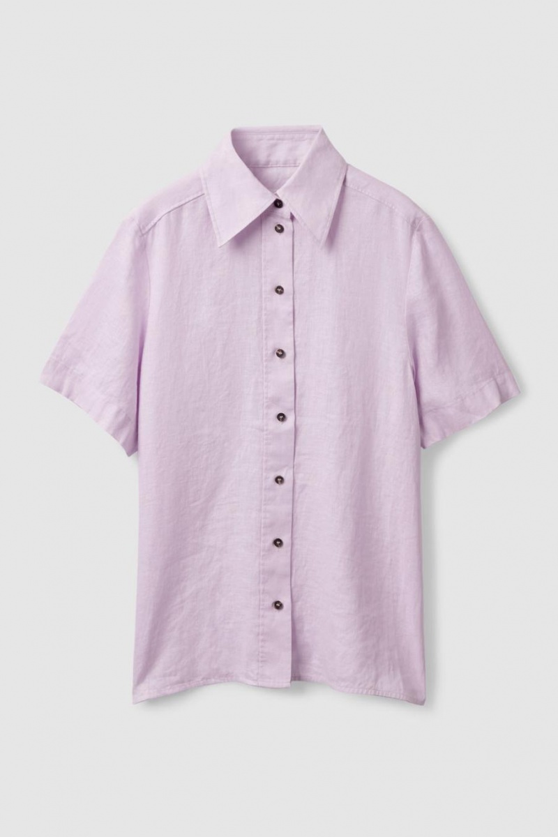 COS Regular-fit Linen Ing Női Lila | XPI-562049