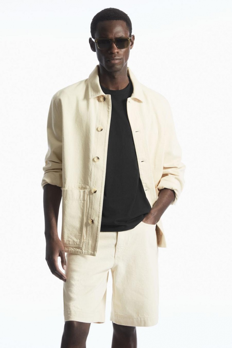 COS Regular-fit Mid-weight Brushed Póló Férfi Fekete | YGA-164908