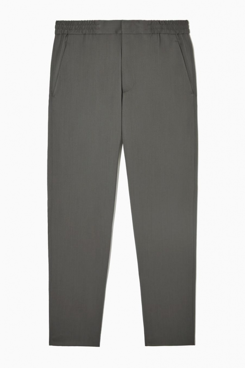 COS Regular-fit Tapered Gyapjú Nadrág Férfi Sötétszürke | YVK-672530