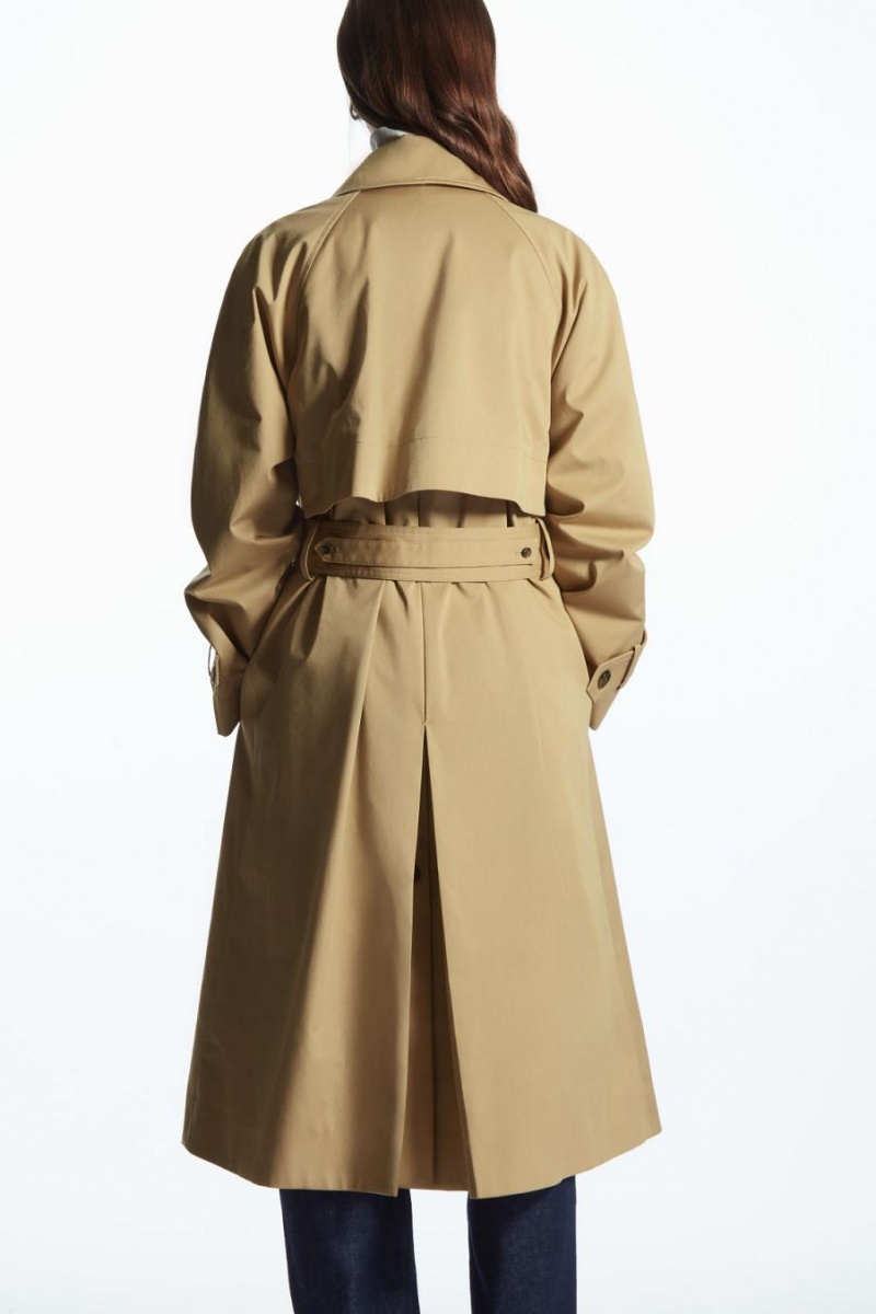 COS Regular-fit Twill Trench Kabát Női Bézs | LKY-583912