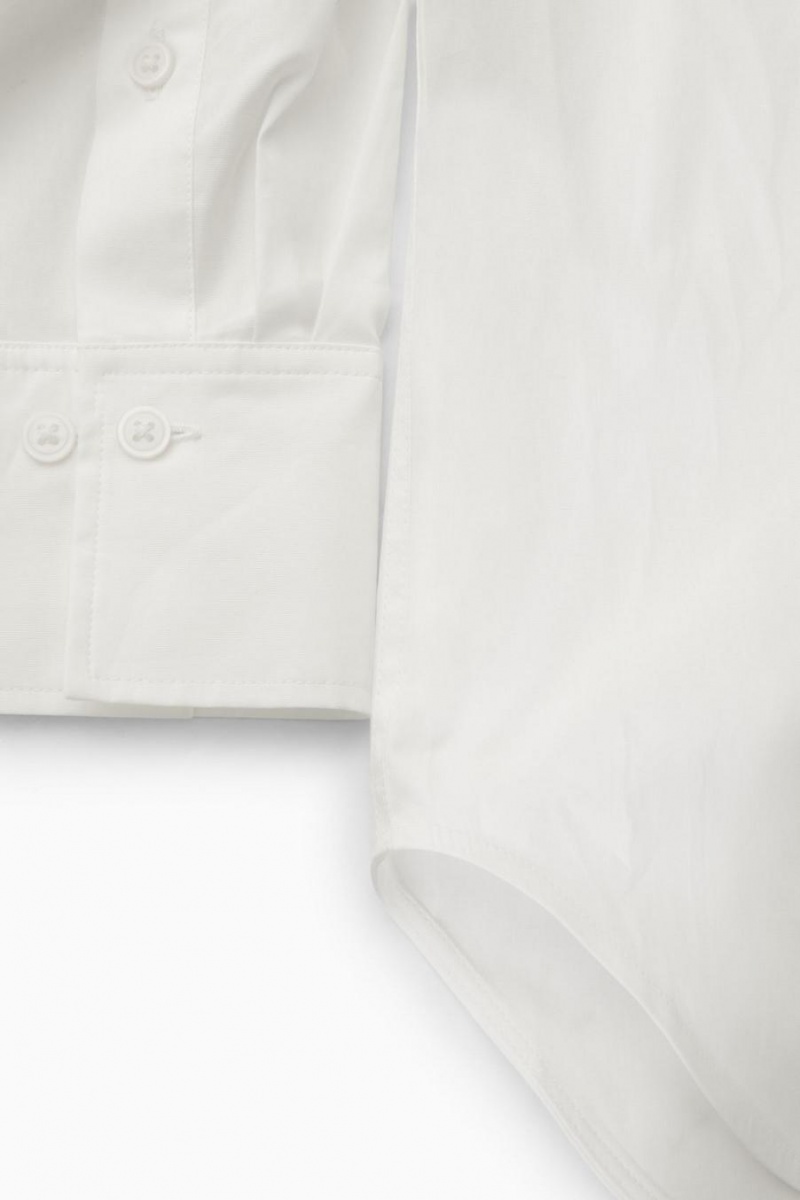 COS Relaxed Pamut-poplin Ing Női Fehér | IXE-192546