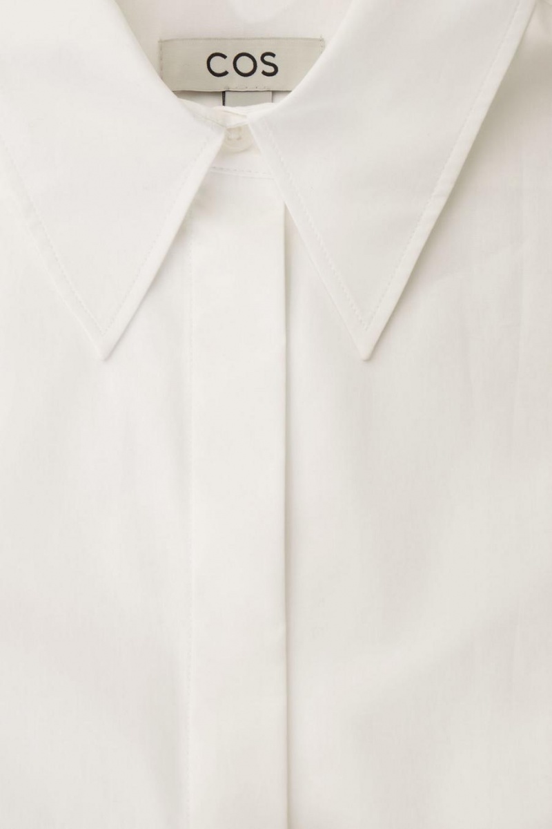 COS Relaxed Pamut-poplin Ing Női Fehér | IXE-192546