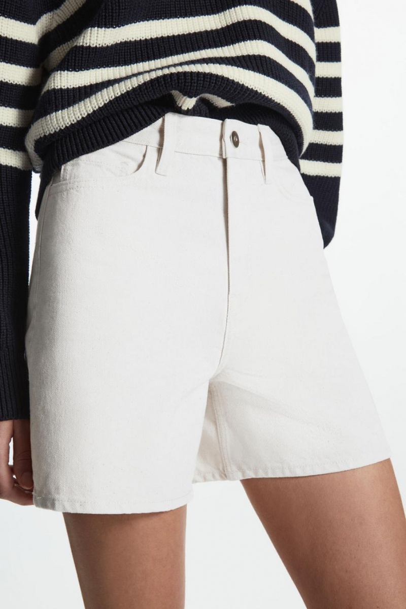 COS Relaxed-fit Denim Rövidnadrág Női Fehér | XIJ-380579