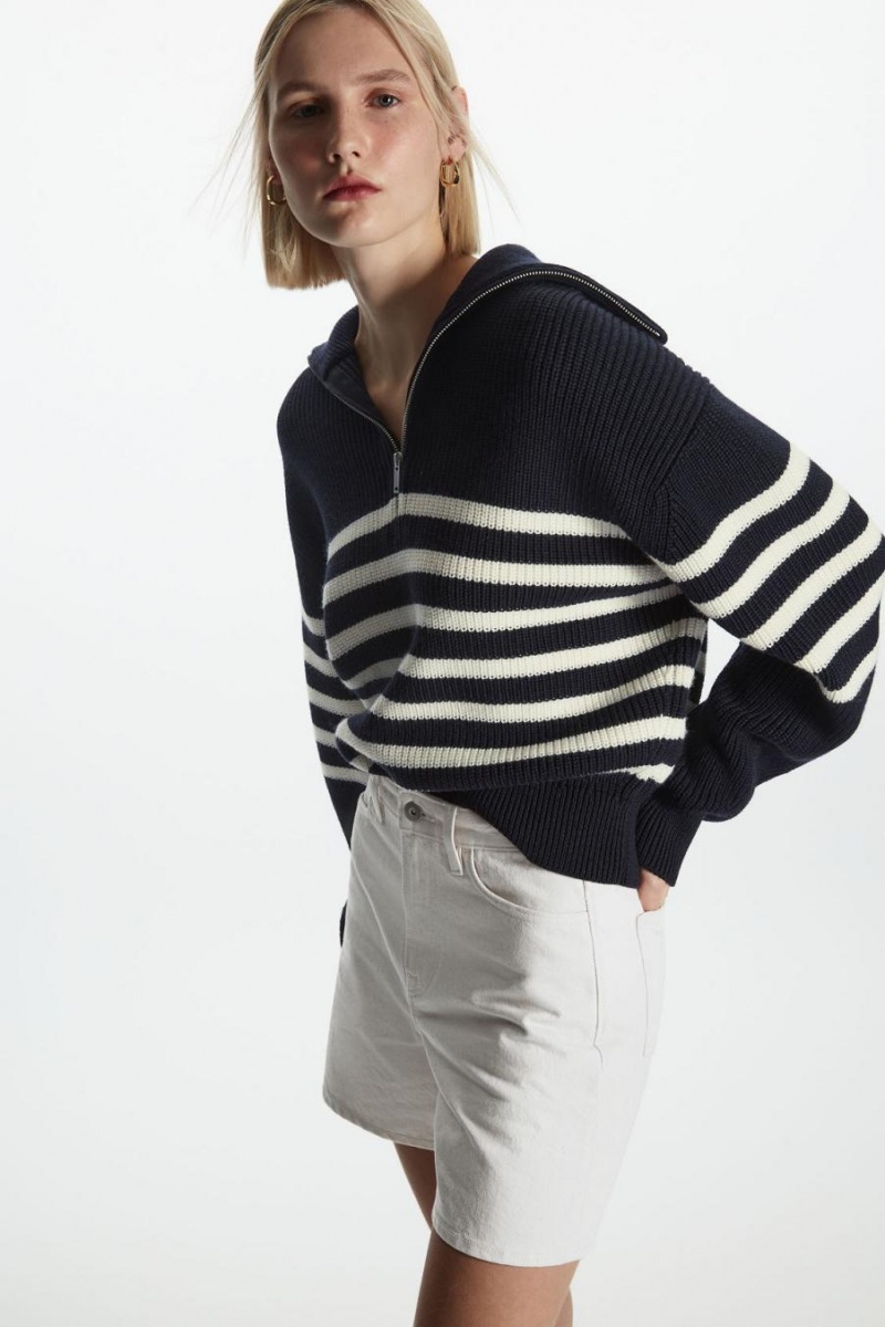 COS Relaxed-fit Denim Rövidnadrág Női Fehér | XIJ-380579
