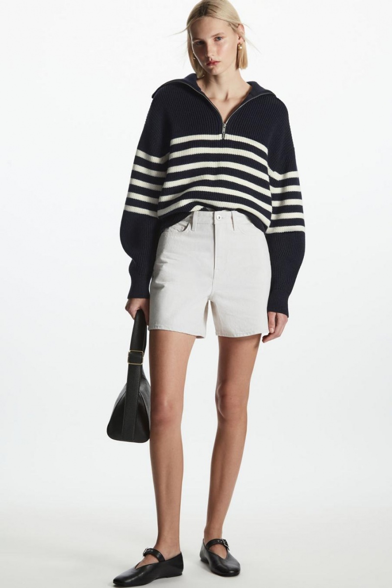COS Relaxed-fit Denim Rövidnadrág Női Fehér | XIJ-380579