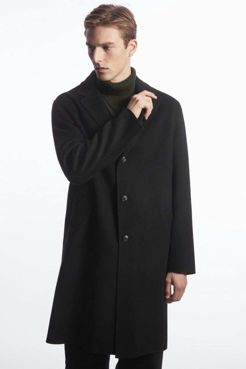 COS Relaxed-fit Double-faced Gyapjú Kabát Férfi Fekete | TBA-489260