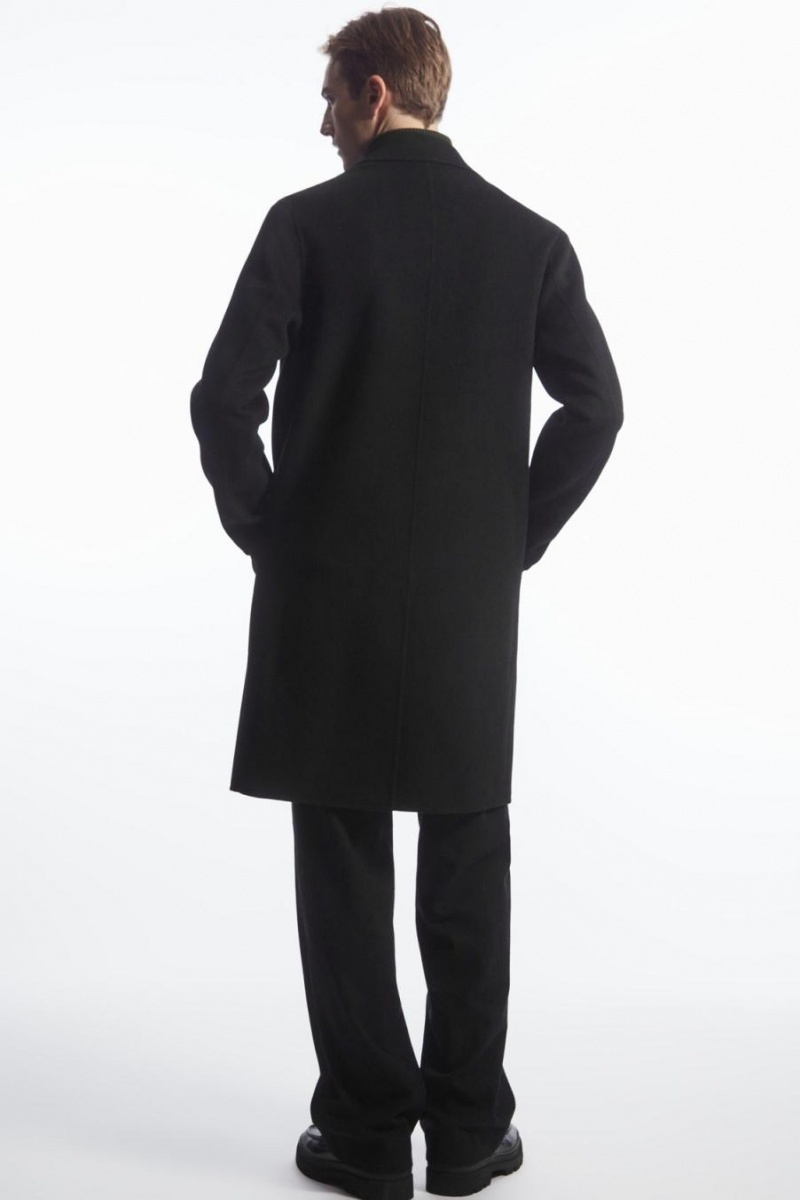 COS Relaxed-fit Double-faced Gyapjú Kabát Férfi Fekete | TBA-489260