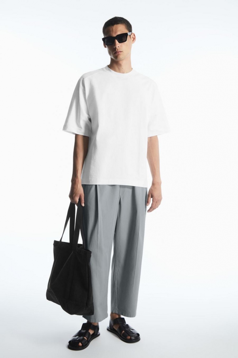 COS Relaxed-fit Panelled Póló Férfi Fehér | SPN-370584
