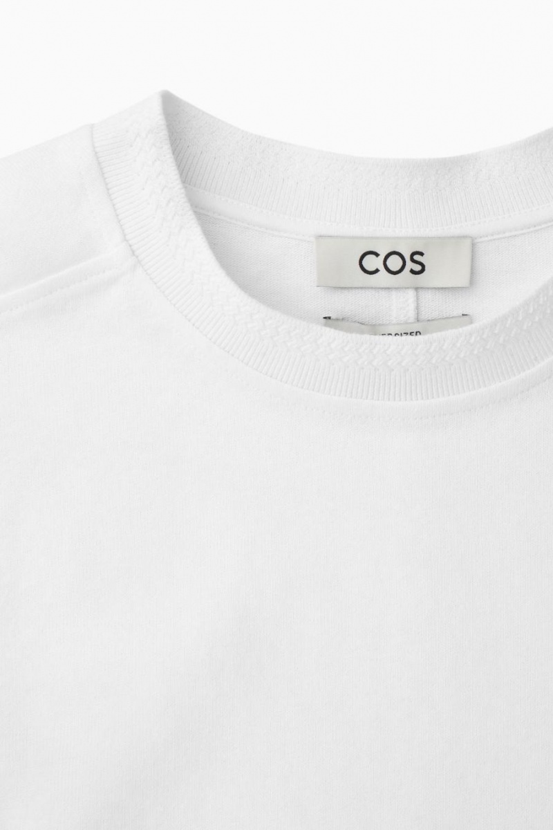 COS Relaxed-fit Panelled Póló Férfi Fehér | SPN-370584