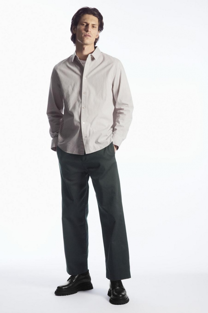 COS Relaxed-fit Poplin Ing Férfi Bézs | RAH-047159